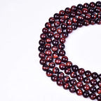 Natural Round AAA+ Red Tiger Eye Gemstone Loose Beads Energy Stone Healing Power for Bracelet Jewelry Making 1 Strand 15"（8mm,48pcs） - color: red, size: 8mm