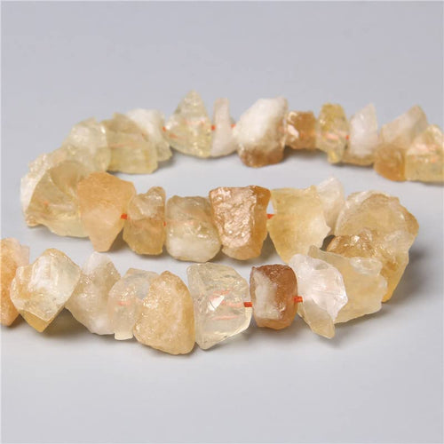 10-13mm Natural Irregular Freeform Raw Yellow Quartz Stone Nugget Beads Reiki Crystal Healing Minerals Quartz Bead DIY Jewelry Making - color: Yellow Quartz