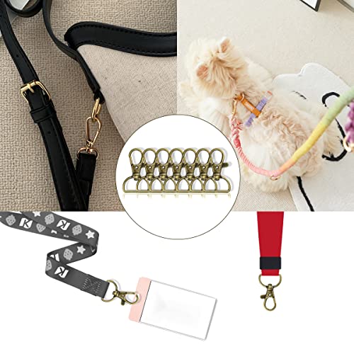 Swivel Snap Hook 35 PCS Antique Brass Lanyard Clips Metal Lobster Claw Clasps Keychain Hook with 3/4 INCH D Ring for Macrame Keychain Swivel Clips for Making Key Fobs - color: Antique Brass