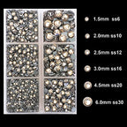4000Pcs Mixed Size Hot Fix Round Crystals Gems Glass Stones Hotfix Flat Back Rhinestones (Black Diamond) - color: Black Diamond, size: 4000 Count (Pack of 1)