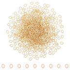 UNICRAFTALE 600Pcs Real 18K Gold Plated Open Jump Rings 3mm Stainless Steel Oval Jump Ring Golden Metal Rings Round Connector Ring for DIY Bracelet Pendant Jewelry Making Repair - size: 3mm