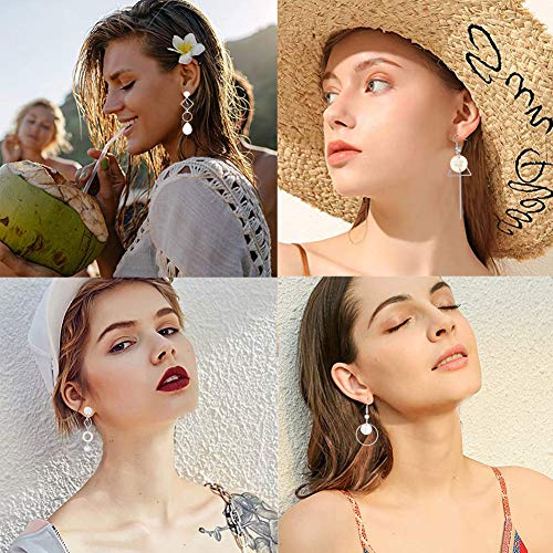 SUNNYCLUE 1 Box DIY 10 Pairs Geometric Hollow Earring Making Starter Kit Shell Ring Round Square Star Triangle Charm Connector Earring Stud Hooks Jewelry Making Supplies Craft Silver, Instruction - color: Diy 10 Pairs Earrings-style 2