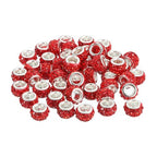 uxcell 50Pcs European Large Hole Beads, Rhinestone Craft Bead Crystal Charm Spacer Beads for Pens Bracelet Making Necklace DIY Craft, Red - color: Red