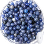 QINJIEJIE 100PCS Blue Aventurine Beads 8mm Natural Stone Beads Round Loose Gemstone Bead for Bracelet Beading Crystal Jewelry Making DIY Necklace Earrings 0.32" - color: Blue Aventurine, size: 100PCS