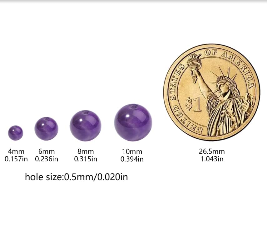 Yochus 60pcs 6mm Deep Purple Persian Jade Energy Healing Round Bulk Gemstone Beads for Jewelry Making Bracelet Necklace Earring DIY - color: deep purple, size: 6mm