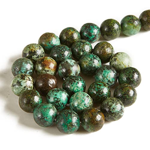 60pcs 6mm African Turquoise Beads Natural Gemstone Beads Round Loose Beads for Jewelry Making - color: African Turquoise, size: 6mm