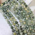 MJDCB Best Sellers Natural Stone Beads Faceted Polygon Grass Green Jade Crystal Energy Stone Healing Power for Jewelry Making(8mm) - color: Grass Green Jade