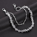 Layered Punk Pants Chain for Men Women, Gothic Hip Hop Jean Chain Wallet Chain Biker Trouser Chain, Goth Emo Fashion Keychain Accessories - color: 2L-Clear