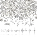 Charms for Jewelry Making Bulk Antique Silver Tibetan Alloy Pendants Love Word for Earring Bracelet Necklace - style: Star