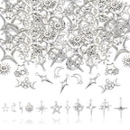 Charms for Jewelry Making Bulk Antique Silver Tibetan Alloy Pendants Love Word for Earring Bracelet Necklace - style: Star
