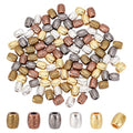 CRAFTYMELODY 100Pcs 5 Colors Tibetan Style Metal Beads 7mm Long Large Hole Barrel Spacer Beads Loose Connector Charm Beads for DIY Bracelet Necklace Earrings Jewelry Making Supplies