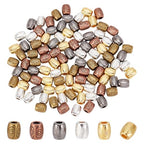 CRAFTYMELODY 100Pcs 5 Colors Tibetan Style Metal Beads 7mm Long Large Hole Barrel Spacer Beads Loose Connector Charm Beads for DIY Bracelet Necklace Earrings Jewelry Making Supplies