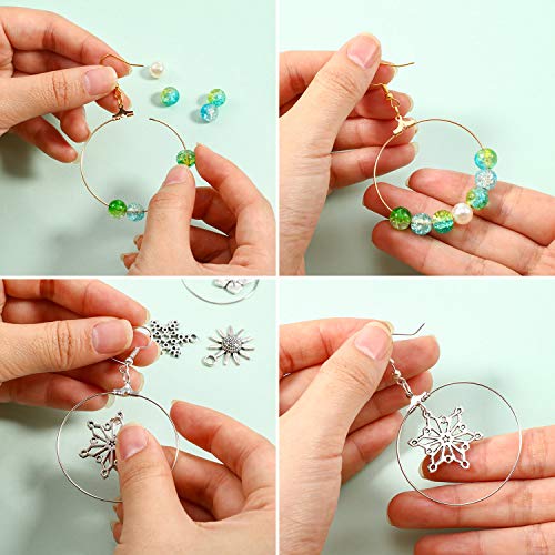 40 Pieces Earring Hoops for Jewelry Making Round Beading Hoop Earring for Earring Finding Making Supplies - color: Gold and Silver