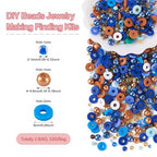 Beadthoven 6mm Clay Beads for Jewelry and Bracelet Making Pack of 2 Bags, Glass Seed Pearl Heishi Flat Round Disc Beads, Colorful Preppy Blue Brown - color: Brown Blue