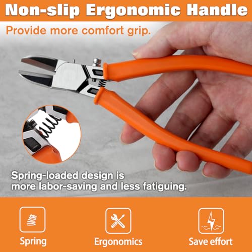 SPEEDWOX Wire Cutters 15 Angled Flush Cutters for Electronic Component Ultra-Sharp Diagonal Cutters Side Cutting Pliers Wire Snips for Jewelry Making Cutting Soft Wires, Electronics Zip Tes, Plastic - style: 15°angle