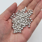 500 Pieces 5mm Silver Iron Metal Spacer Bead Round Loose Beads - size: 5mm