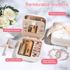 AYGXU Travel Jewelry Box for Women and Girls - Small Case With Initial A-Z - Teacher Gifts - color: white, size: X