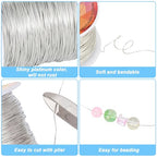 203 Feet Tarnish Resistant Copper Wires 24 Gauge/0.5mm Jewelry Craft Wires Beading Wire for Jewelry Making, Wire Wrapping and Crafting (Platinum) - color: Platinum, size: 24 Gauge