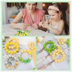 100 Pcs 15mm Silicone Beads for Keychain Making, Pink Gream Silicone Beads Bulk Round for Bracelets Pens Crafts Jewelry Making (Green Yellow) - color: Green Yellow