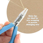 Beadalon Designer Series Nylon Jaw Pliers, Round Nose, Pacific Blue Vinyl-Free Grips, Stainless Steel, 5.25 in - color: Pacific Blue, style: Round Nose