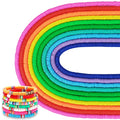MIIIM 3600 PCS 10 Strands Clay Beads Polymer Clay Beads for Jewelry Making, Vinyl Heishi Beads 6mm for Surfer Bracelets Necklace Making (Rainbow) - color: Rainbow