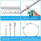 50 Feet Stainless Steel Chains for Jewelry Making, Anezus Jewelry Chain Bulk Small Metal Chains with 100 Jump Rings 30 Lobster Clasps for Necklace Making Bracelet DIY (Pack of 2) - size: 2mm (Pack of 2)