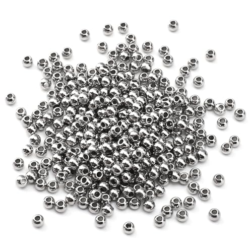 304 Stainless Steel Round Beads 2.5mm 400pcs Spacer Beads for Jewelry DIY Making and Repairing - size: 2.5mm