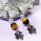 Heather's cf Four Leaf Clover Silver Leaf Beads 100-150 Pcs Leaves Craft Antique Leaf Charms for Crafting Leaf Pendant Charm for Necklace Bracelet Earring Making Fall Leaf Beads Set - color: Copper Clover
