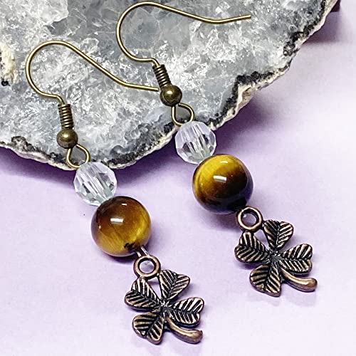 Heather's cf Four Leaf Clover Silver Leaf Beads 100-150 Pcs Leaves Craft Antique Leaf Charms for Crafting Leaf Pendant Charm for Necklace Bracelet Earring Making Fall Leaf Beads Set - color: Copper Clover