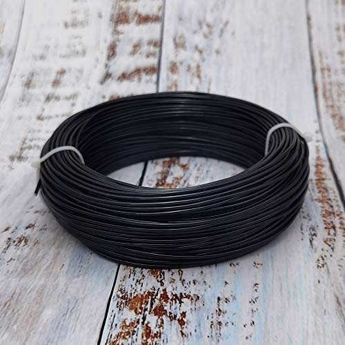 INSPIRELLE 15 Gauge 164 Feet Black Aluminum Craft Wire Bendable Metal Wire for Jewelry Craft Making - color: Black, size: 15 Gauge (1.5mm)