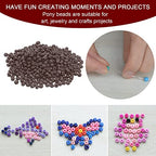 HARFINGTON 2000Pcs Small Glass Beads 6/0 4mm Loose Tiny Round Small Beads for Bracelet Earring Rings Jewelry Making, Brown - color: Brown