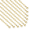 YOUBEIYEE Gold Plated Stainless Steel Necklace Chains Bulk 10pcs Paperclip Chain Necklace for Jewelry DIY Making - color: Gold, size: 16inch (3.5x10mm)