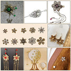 PandaHall 200pcs Flower Spacer Beads, 10 Styles Iron Flower Bead Cap Filigree Tibetan End Caps for DIY Earrings Bracekets Necklace Jewelry Craft Making Supplies, Antique Bronze - color: Antique Bronze