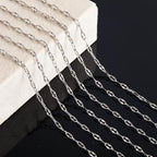 KYUNHOO 16.4 Feet Silver Stainless Steel Chains Bulk Embossed Lip Chain Roll Soldered Cross Link Chains Cable Chain with Jewelry Clasps for Handcraft Making - color: Cross Oval Silver