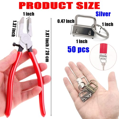 Key Fob Hardware Kit with Installation Pliers - color: 50 Pcs