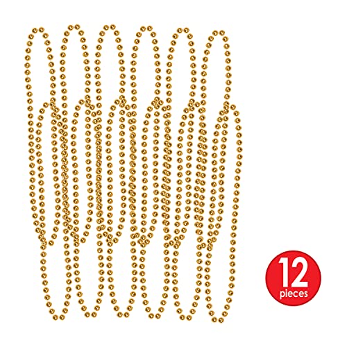 Party Beads - Small Round - size: 12-Pack, style: Gold (12-Pack)