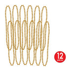 Party Beads - Small Round - size: 12-Pack, style: Gold (12-Pack)