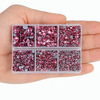 4000Pcs Mixed Size Hot Fix Round Crystals Gems Glass Stones Hotfix Flat Back Rhinestones (Fuchsia) - color: Fuchsia, size: 4000 Count (Pack of 1)