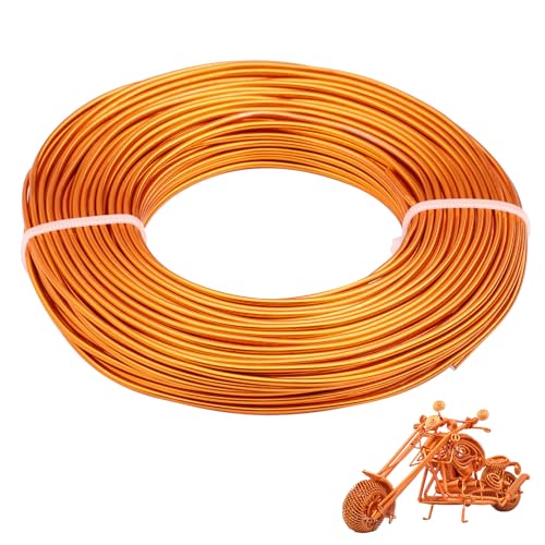 12 Gauge Aluminum Wire 100FT, 2mm Bendable Metal Anodized Aluminum Wire for Sculpting Jewelry Making Crafts Wreath Beading Floral(Orange) - color: Orange