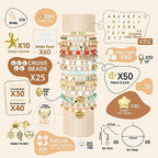 Pizooro Clay Beads 3 Boxes Bracelet Making Kit, 10500pcs Beads for Jewelry Making, Round Letter Beads with Charm and Elastic Strings, Friendship Bracelets Holiday Gifts for Girls Adults - color: Gold