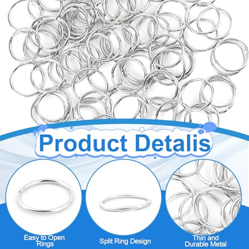 100 PCS Mini Open Jump Rings, Stainless Steel Open Jump Ring 10mm Thickness Round Connectors Small Key Rings O Ring Connectors for Jewelry for Jewelry Making Necklaces Bracelet Earring (Silver)