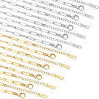 20 Pack 18K Gold Plated Chain Necklace Bracelets Kit for Jewelry Making, Bulk 6mmx11mm Paperclip Stainless Steel Chains with 2.36 Inch Extension Chain for Women,7.08inch Bracelets 23.81inch Necklaces