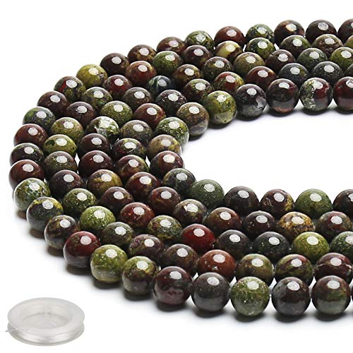 70PCS Natural 8MM Healing Gemstone, Dragon’s Blood Energy Stone Round Loose Beads, Semi-Precious Crystal Beads with Free Elastic String for Jewelry Making DIY - color: Dragon’s Blood, size: 8MM