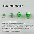 1800pcs Acrylic Faceted Round Beads 4mm 6mm 8mm 10mm AB Colors Glossy Acrylic Round Spacer Beads with Hole for DIY Bracelet Necklace Jewelry Making Supplies Handmade Craft(Green AB) - color: Green AB