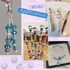 100pcs 14mm Large Hole Beads Glass Crystal Faceted Beads Blue European Crystal Spacer Bead for Necklace Earring Bracelet Crafts Jewelry Making - color: Blue