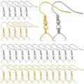 SUNNYCLUE 1 Box 60pcs Pinch Bail Earring Hooks Earring Hooks Findings 304 Stainless Steel Metal Silver Gold Fish French Ear Wires with Bails Clasp for Jewelry Making Women Christmas DIY Gifts Supply - style: Earring Hook 3