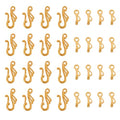 Craftdady 50 Sets Tibetan Gold S Hook Eye Toggle Clasps Metal Closure End Clasps with Bar for Bracelet Necklace Jewelry Making - color: Gold, 25x12mm