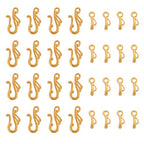 Craftdady 50 Sets Tibetan Gold S Hook Eye Toggle Clasps Metal Closure End Clasps with Bar for Bracelet Necklace Jewelry Making - color: Gold, 25x12mm