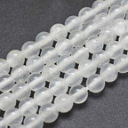 67Pcs 6mm Natural Selenite Stone Beads Round Gemstone Loose Beads Energy Healing Chakra Stone Charm Beads for Bracelet Necklace Jewelry Making DIY Crafts - color: 6mm-clear