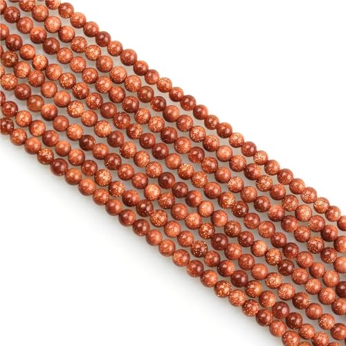 MJDCB 320pcs Small Stone Beads 2mm Golden Sandstone Round Smooth Loose Gemstone Bead for Jewelry Making Bracelets Earrings Necklaces Accessories - color: Golden Sandstone